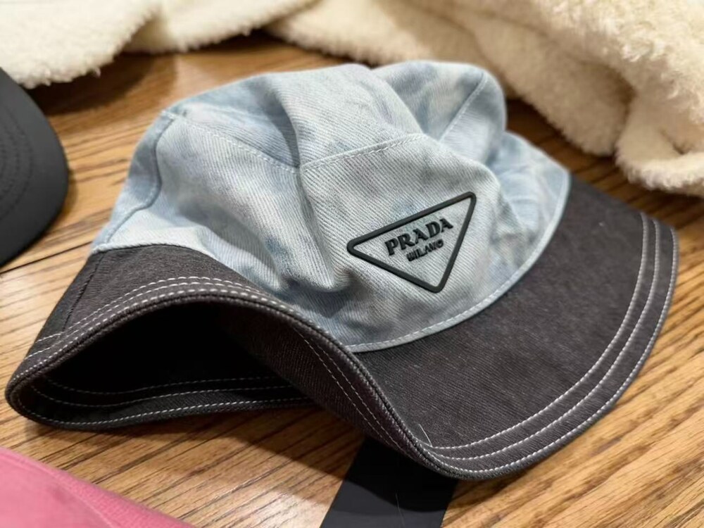 Prada Two Tone Denim Bucket Hat - Picture 2 of 4
